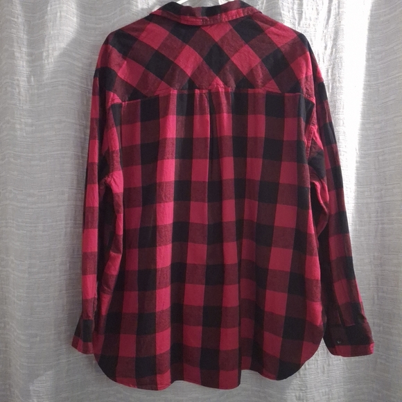 Time and Tru Blk/Red Buffalo Plaid Flannel-Size XXXL - Picture 6 of 6